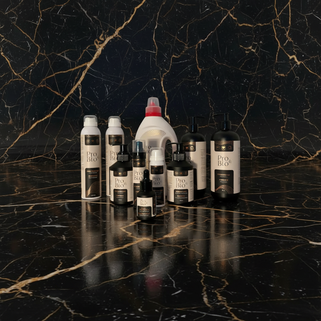Pro&Bio product line on dark marble